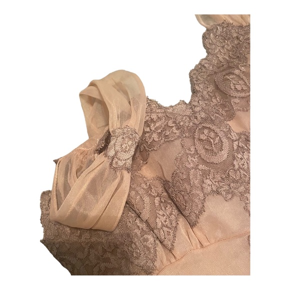 Vintage 1950s Chiffon and Lace Nightgown - Picture 3 of 11